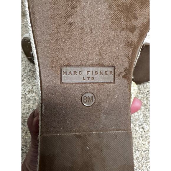 MARC FISHER LTD Renda Slingback Espadrille
Platform Wedge Sandal Sz 8M Beige - Picture 4 of 5